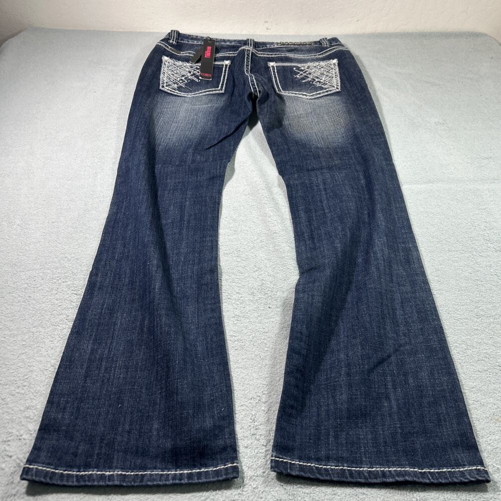 Y2K 2000s Rock & Roll Denim Jeans Flared Dojo Bootcut 31x32 Low Rise Loose Wide